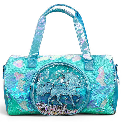 Unicorn Holographic Sequin Girls Duffle Bag – Kids Travel & Sports Bag