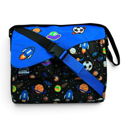 Smily Kiddos Kids Fancy Shoulder Bag – Space & Sports Print Crossbody Side Bag for Boys & Girls