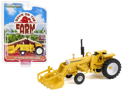 Greenlight Down on the Farm Series 6 – 1972 Tractor Yellow & White with Front Loader (1:64 Scale) - Jaiman Toys