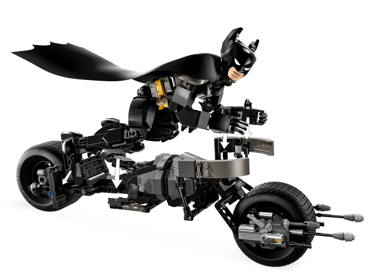 LEGO 76273 Super Heroes: Batman Construction Figure and the Bat-Pod Bike (713 Pieces)