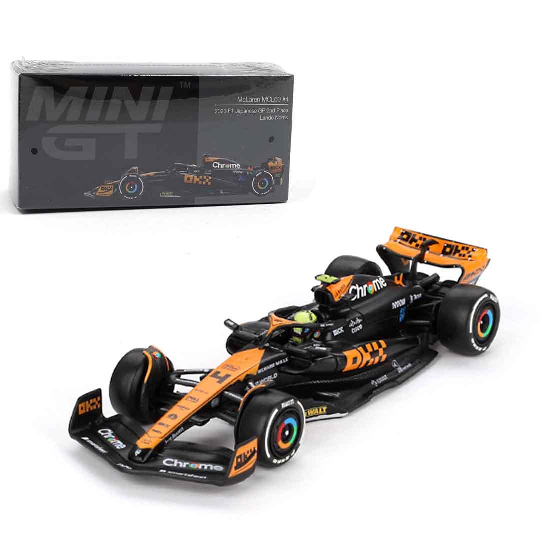 MINI GT McLaren MCL60 #4 – Lando Norris – 2023 F1 Japanese GP 2nd Place – Lando Norris - Jaiman Toys