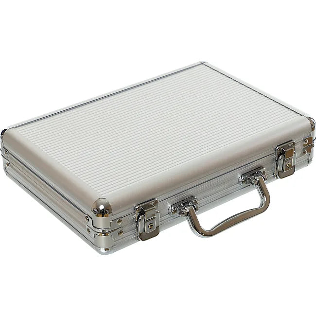 200-Piece Poker Game Set in Aluminium Carrying Case | 11.5g Poker Chips, 2 Decks of Playing Cards & 5 Dice | Casino-Style Family Game Set