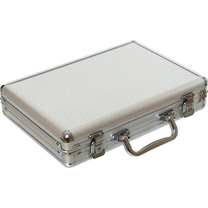200-Piece Poker Game Set in Aluminium Carrying Case | 11.5g Poker Chips, 2 Decks of Playing Cards & 5 Dice | Casino-Style Family Game Set
