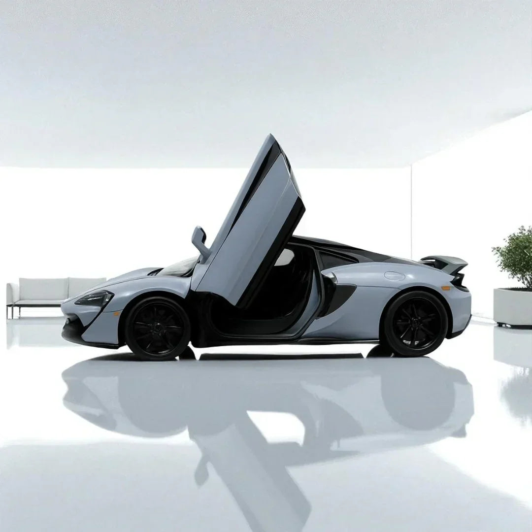 RMZ City McLaren 600LT – Voiture Miniature Métal Échelle 1/32, Bleu, 12 Cm – Modèle Sous Licence, Idéal Collectionneur