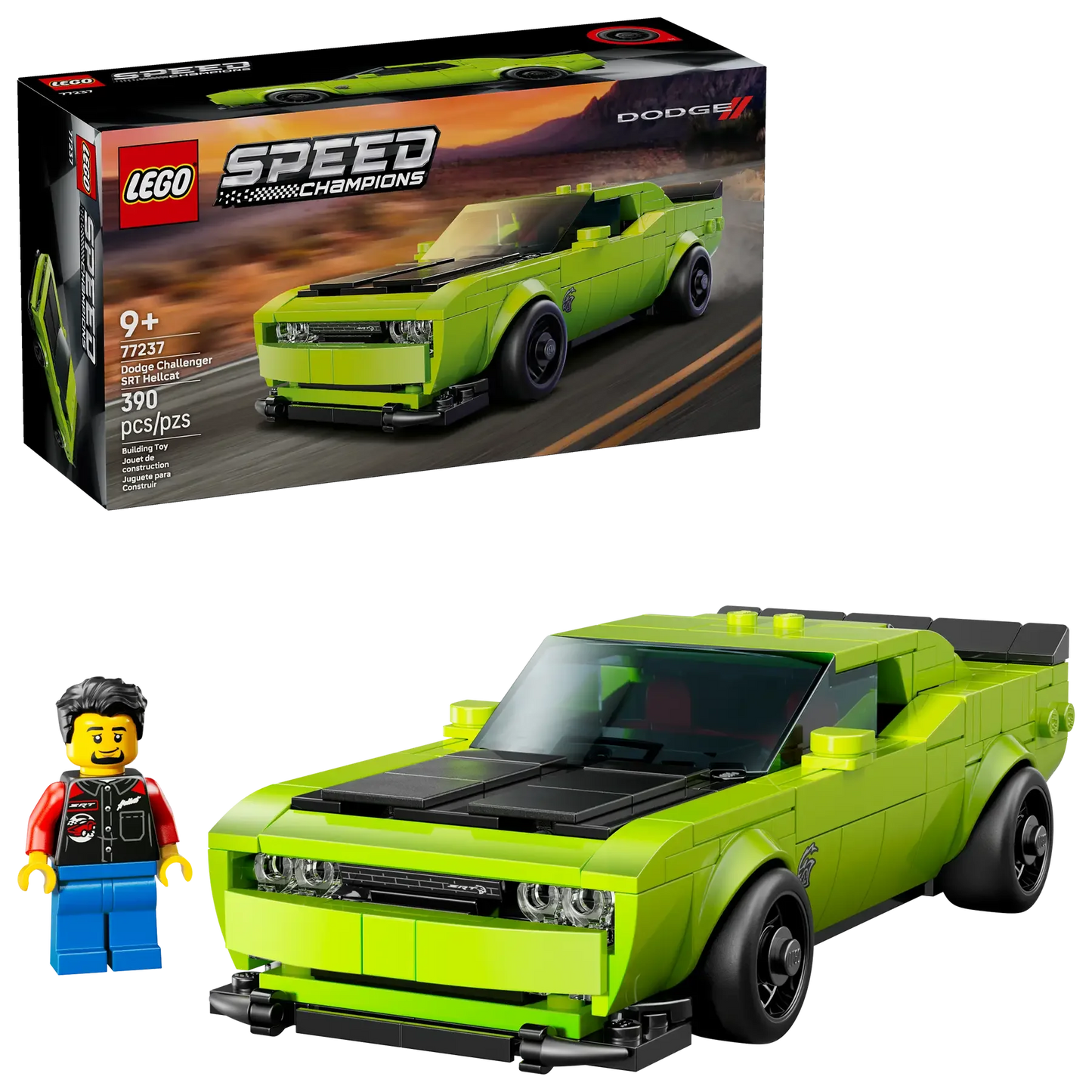 LEGO Speed Champions 77237 Dodge Challenger SRT Hellcat Sports Car  390Piece Muscle Car with Driver Minifigure (Ages9+) - Jaiman Toys