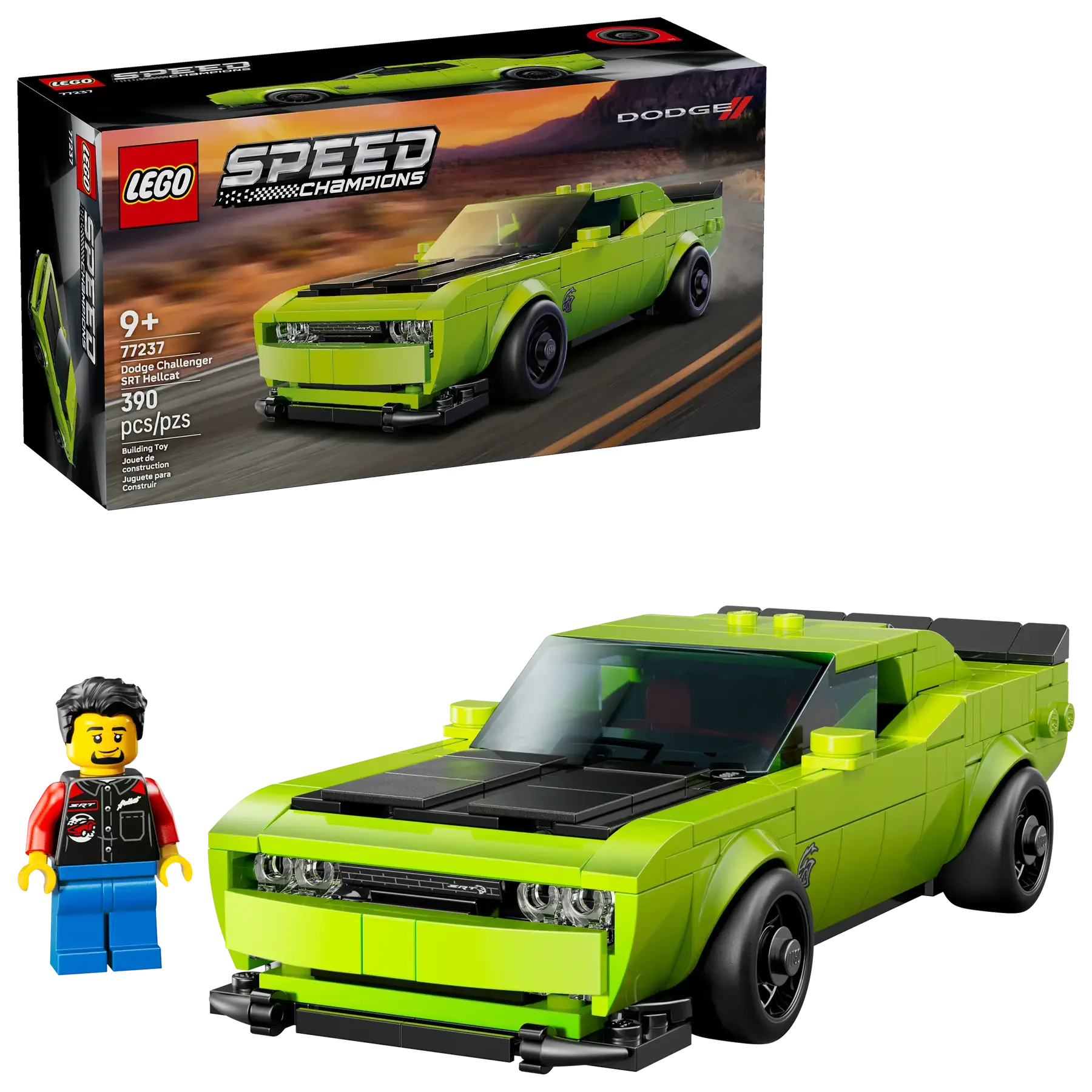 LEGO Speed Champions 77237 Dodge Challenger SRT Hellcat Sports Car  390Piece Muscle Car with Driver Minifigure (Ages9+) - Jaiman Toys