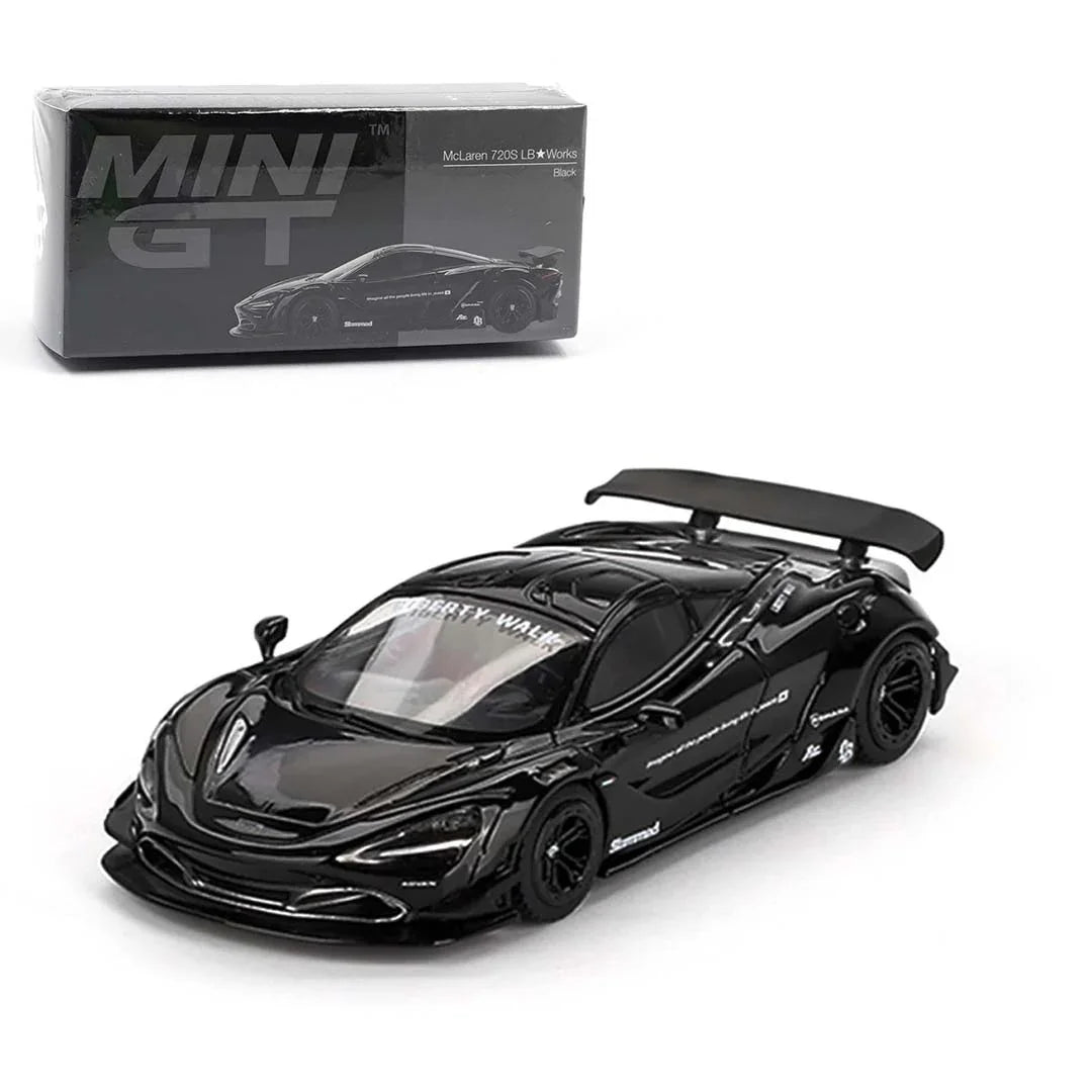 Mini GT 1/64 McLaren 720S LB Works Black LHD Diecast Scale Model Car - Jaiman Toys