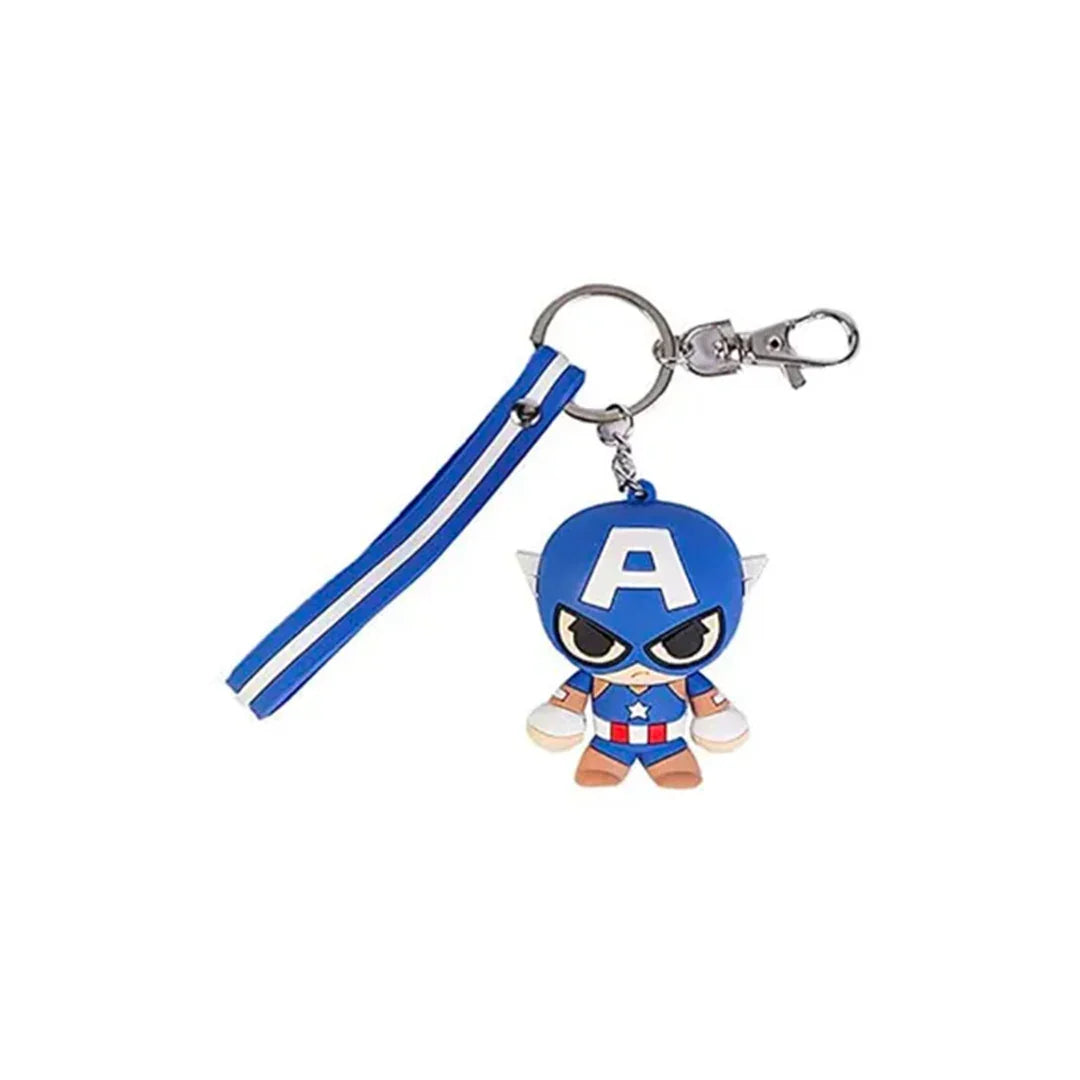 Captain America 3D Keychain – Detailed Marvel Character Accessory with Metal Ring & Clasp