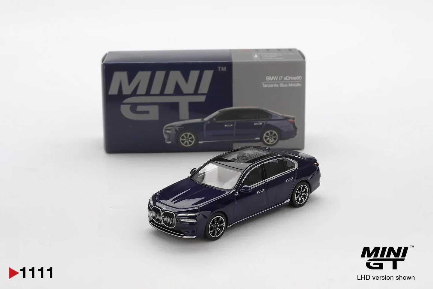 Mini GT 1:64 LB★WORKS Lamborghini Aventador Matte Black + BMW i7 xDrive60 Tanzanite Blue – Limited Edition Diecast Duo Set