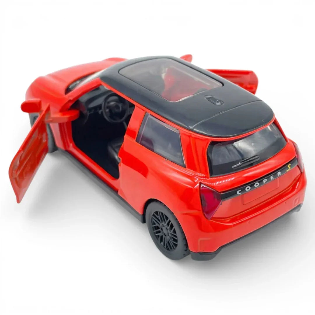 MSZ 1:34 Mini Cooper Die-Cast Model Car – Red| Pull Back, Openable