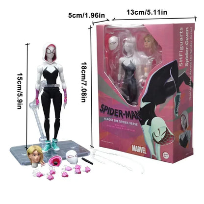 Spider-Gwen Action Figure | Spider-Man Across the Spider-Verse Collectible Figure | Multiple Accessories | Display Stand Included- 5.5 Inches