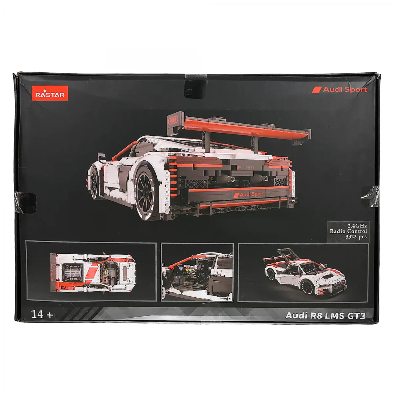 Rastar 1:8 Scale Audi R8 LMS GT3 Building Bricks Set – 3322 Pieces Remote Control Racing Car