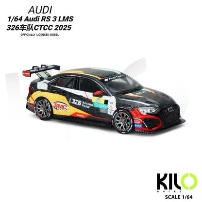 KILO 1:64 Works Audi RS3 LMS TCR 2024  Die-Cast Race Car | 4 Livery Versions | Official Licensed