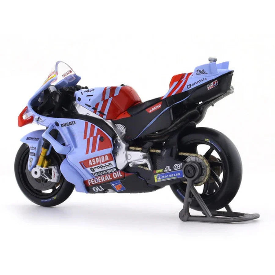 Maisto Ducati GP23 No. 93 Gresini Racing MotoGP Motorcycle Model with Display Stand | Racing Bike Collectible