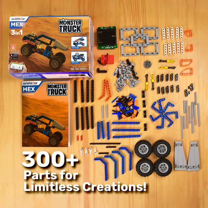 Avishkaar MEX 3-in-1 Monster Truck | Build, Code & Drive STEM Kit Ages 10-14