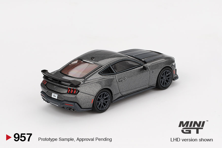 Mini GT 1:64 Ford Mustang Dark Horse 2024 Carbonized Gray Diecast Car – Detailed Collectible Model