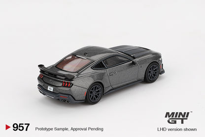 Mini GT 1:64 Ford Mustang Dark Horse 2024 Carbonized Gray Diecast Car – Detailed Collectible Model