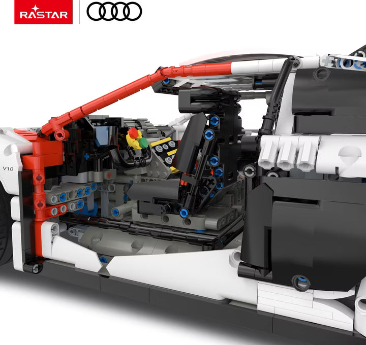Rastar 1:8 Scale Audi R8 LMS GT3 Building Bricks Set – 3322 Pieces Remote Control Racing Car