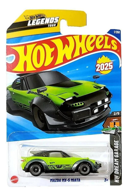 Hot Wheels 5-Car Die-Cast Set – Mazda MX-5 Miata 2025 Dream Garage + Max Steel Rod Squad + '67 Lotus Type 49 + Mid Mill HYX79 + Let’s Race Kick Kart | 1:64 Scale Collectible Cars