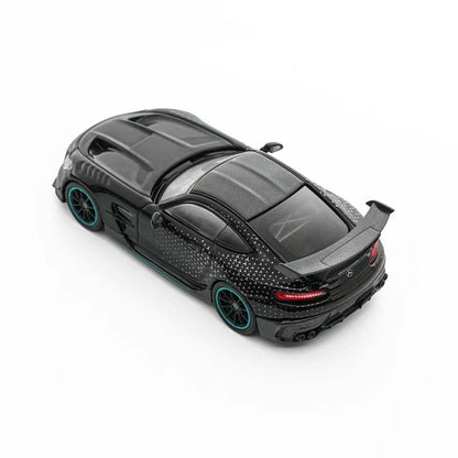 Happycar 1:64 Mercedes-AMG GT Black Series Die-Cast Model Car – Black with Turquoise Accents