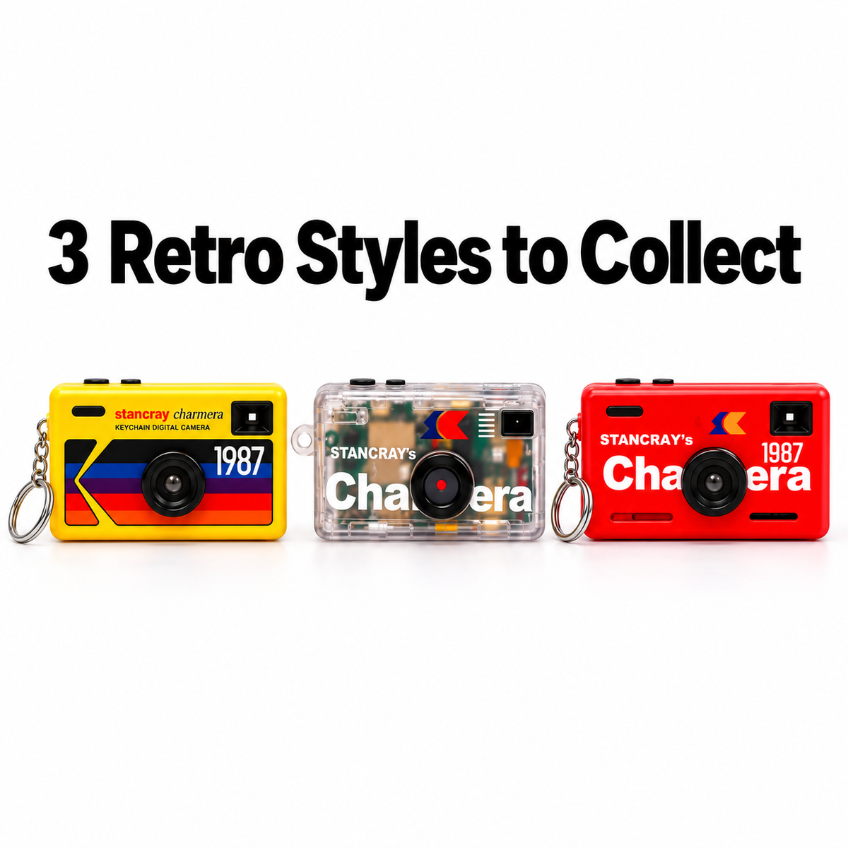 STANCRAY’s Charmera Keychain Digital Camera 1987 Retro 90s Style Mini Camera with 8GB SD Card – Blind Box, 1 Random Design