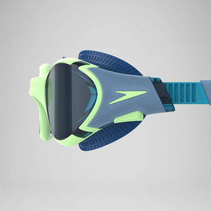 Speedo Biofuse 2.0 Unisex Adult Mirrored Swimming Goggles with Anti-Fog, UV Protection and Push-Button Adjustment – Green & Blue