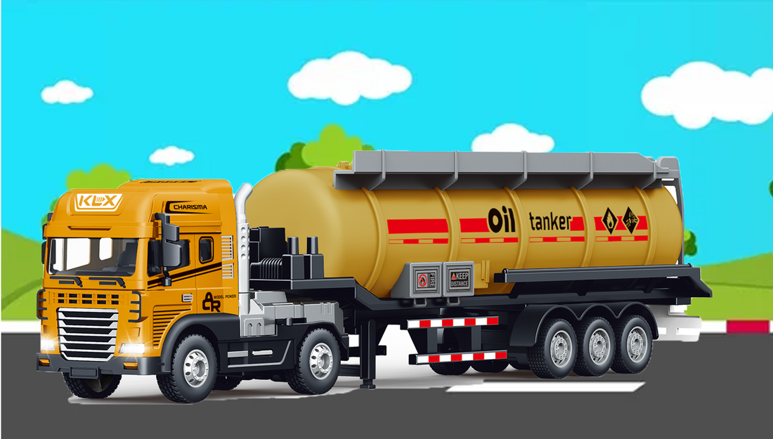 Joy Junction 1:24 Scale Oil Tanker Truck Toy with Light & Sound – 3+ Years