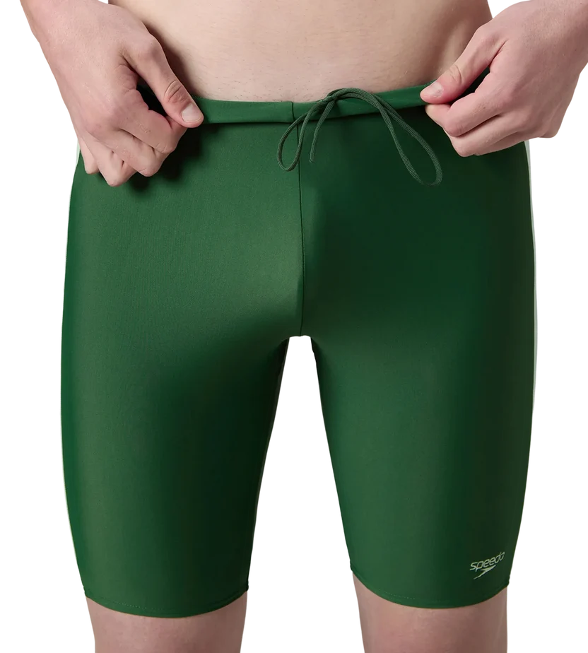 Speedo Men’s Endurabrite Panel Print Dive Jammer – Dark Green & Pale Adventure