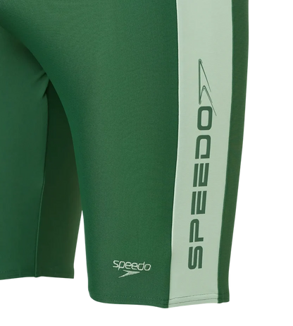 Speedo Men’s Endurabrite Panel Print Dive Jammer – Dark Green & Pale Adventure