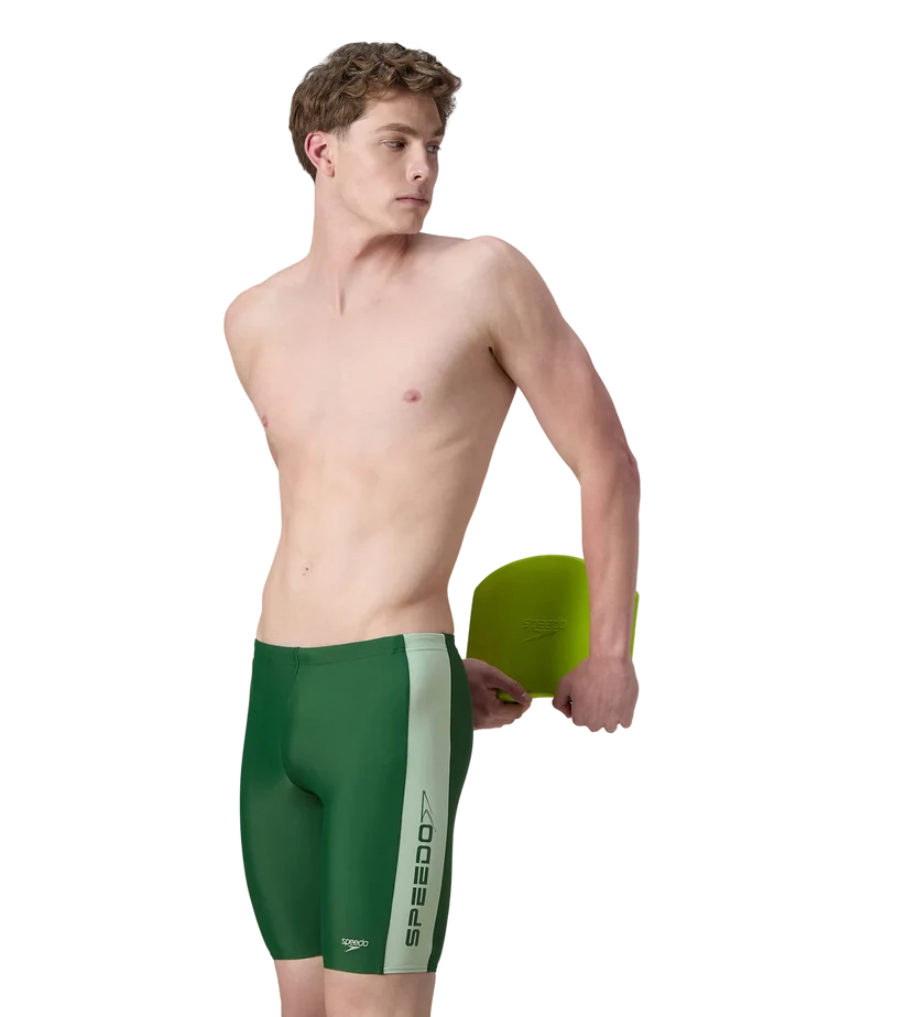 Speedo Men’s Endurabrite Panel Print Dive Jammer – Dark Green & Pale Adventure
