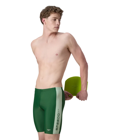 Speedo Men’s Endurabrite Panel Print Dive Jammer – Dark Green & Pale Adventure