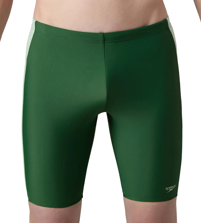 Speedo Men’s Endurabrite Panel Print Dive Jammer – Dark Green & Pale Adventure
