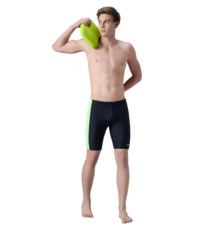 Speedo Men’s Endurabrite Panel Print Dive Jammer – Dark Green & Pale Adventure
