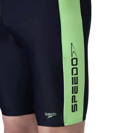 Speedo Men’s Endurabrite Panel Print Dive Jammer – Dark Green & Pale Adventure