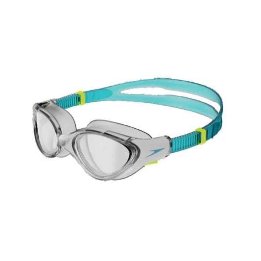 Speedo Women’s Biofuse 2.0 Clear-Lens Swimming Goggles – Tint & Blue | Anti-Fog & UV Protection