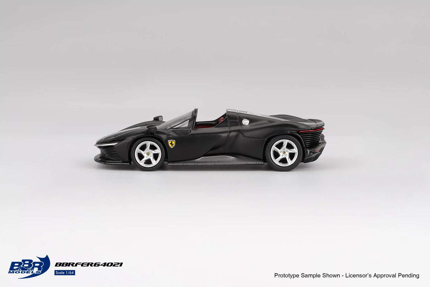 BBR 1:64 Ferrari Daytona SP3 Matt Black Diecast Model Car – Premium Collector Edition