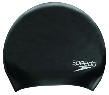 Speedo Women’s Long Hair Silicone Swim Cap, Lightweight Latex-Free Snag-Free Swimming Cap – Black