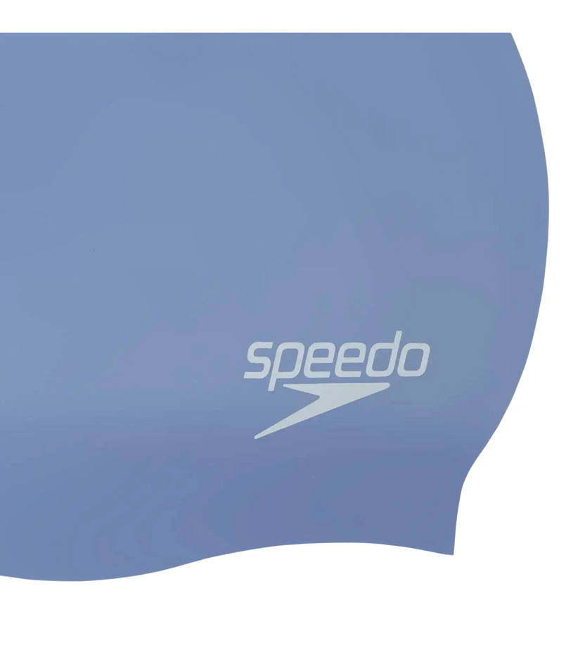 Speedo Women’s Long Hair Silicone Swim Cap, Lightweight Latex-Free Snag-Free Swimming Cap – Blue & Purple