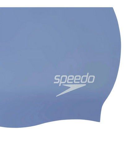 Speedo Women’s Long Hair Silicone Swim Cap, Lightweight Latex-Free Snag-Free Swimming Cap – Blue & Purple