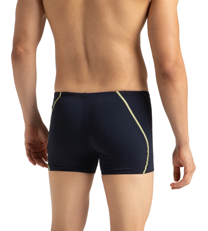 Speedo Men’s Endurance+ Essential Splice Aquashort – True Navy & Spritz | Chlorine Resistant Swimming Jammer with UPF 40+ & Drawstring Waist