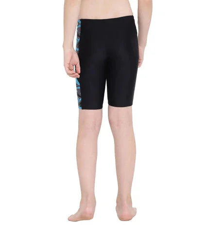 Speedo Boy's Endurance 10 Hyperboom Panel Print Jammer – Black & Bolt, Size 28 | Chlorine Resistant, UV Protection - Jaiman Toys