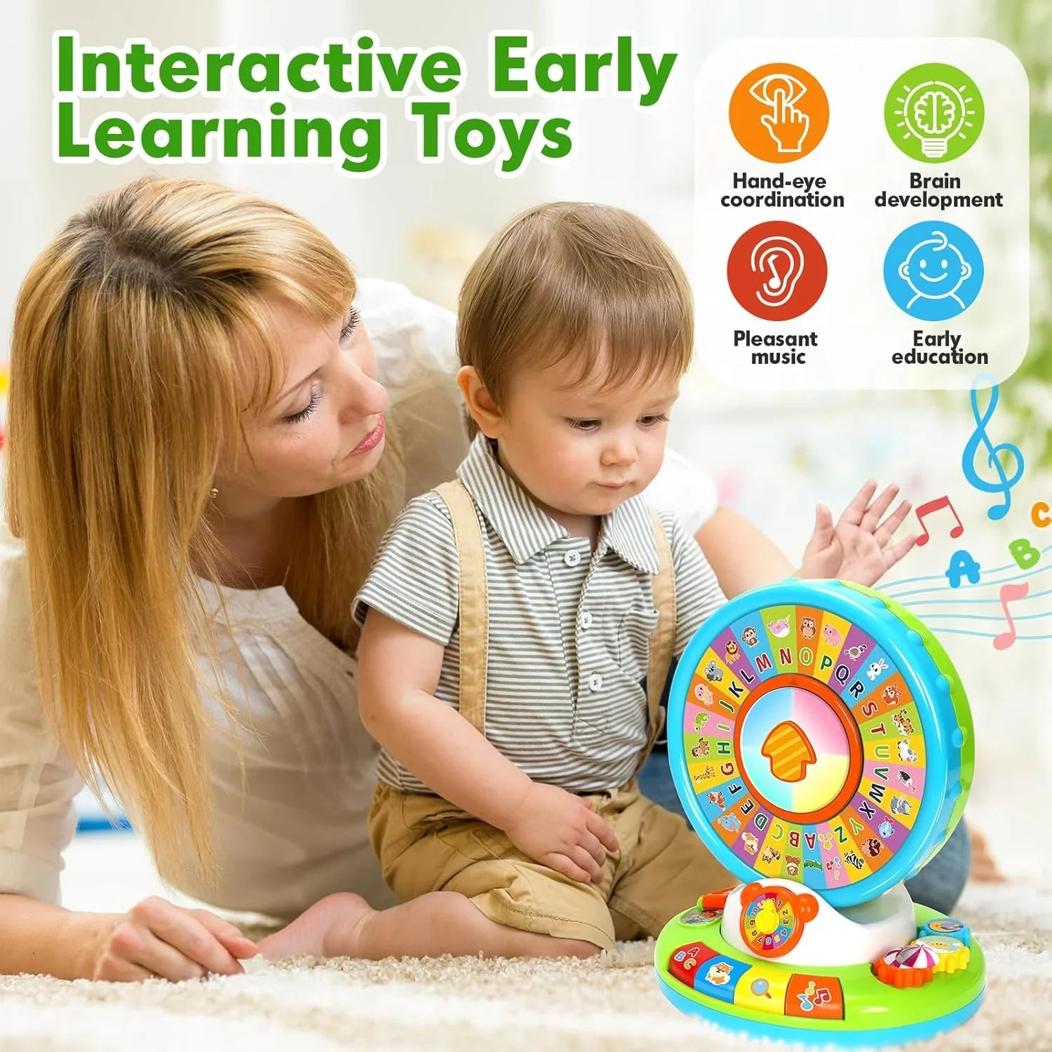 Musical Spin & Sing Alphabet Zoo Infant Toys– Interactive Learning Toy for Toddlers Ages 6–18 Months | Educational Gift for Baby Boys & Girls (1–3 Years) - Jaiman Toys
