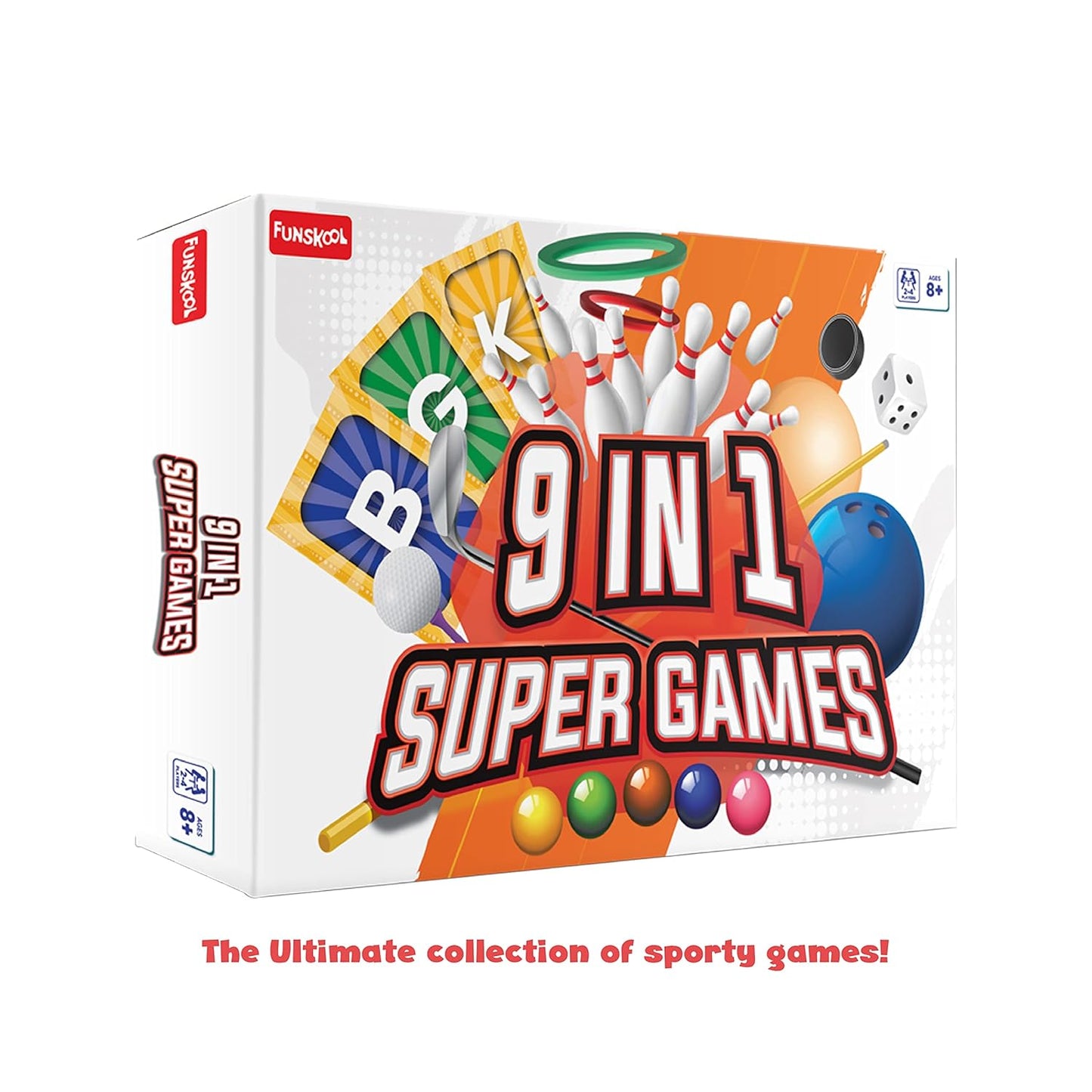 Funskool 9 in 1 Super Games – Classic Indoor Family Board Game Set for Kids & Adults (2–4 Players, Ages 8+)