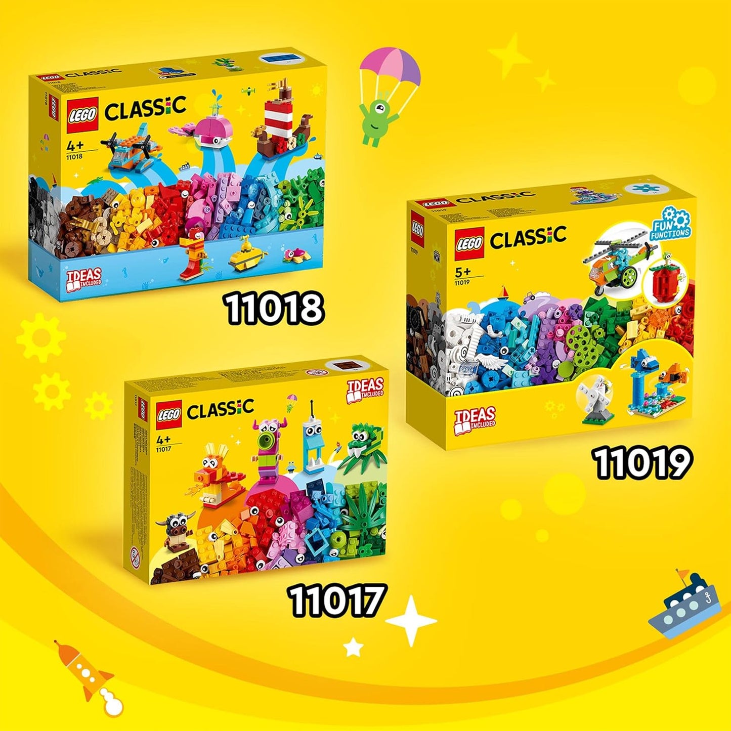 LEGO Classic Creative Monsters 11017 Building Kit with 5 Toys for Kids (140 Pcs),Multicolor