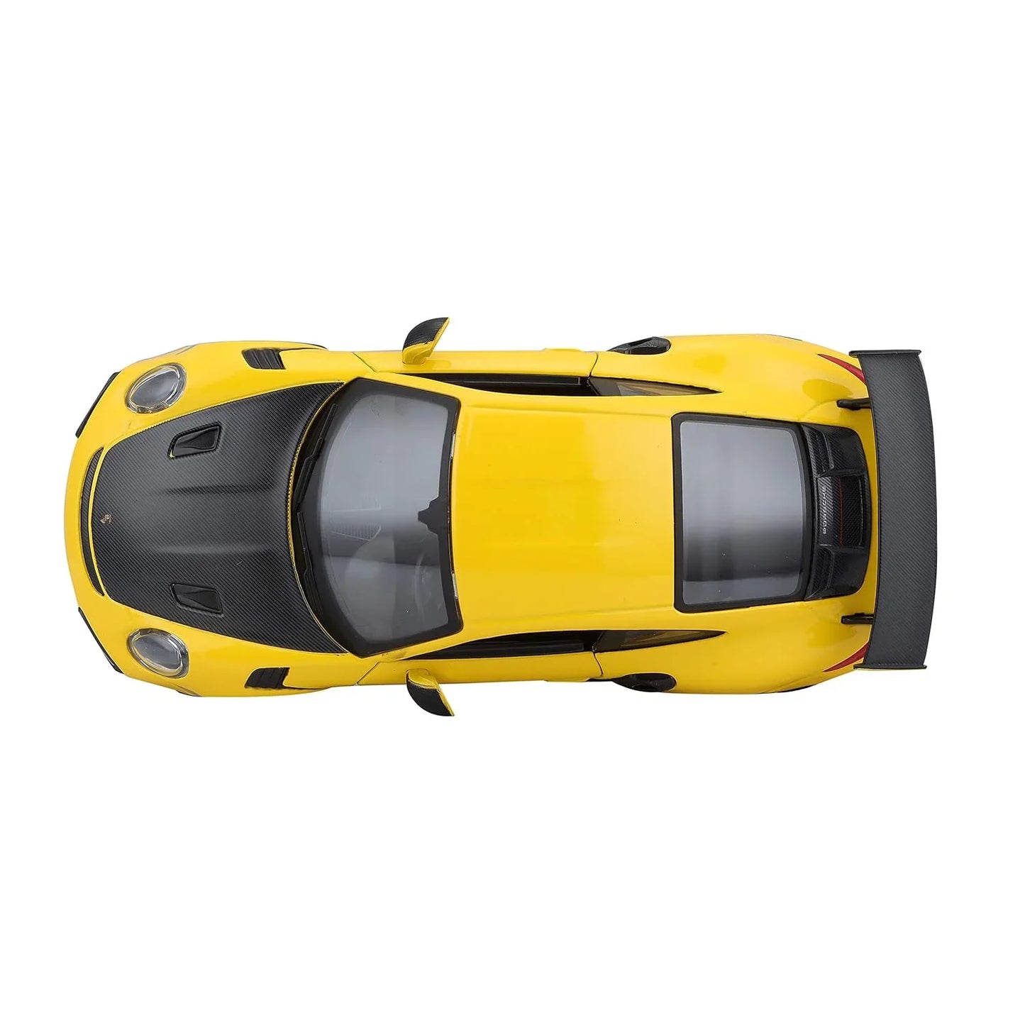 Bburago 1:24 Porsche 911 GT2 RS Diecast Model – Yellow with Carbon Hood Collectible Car