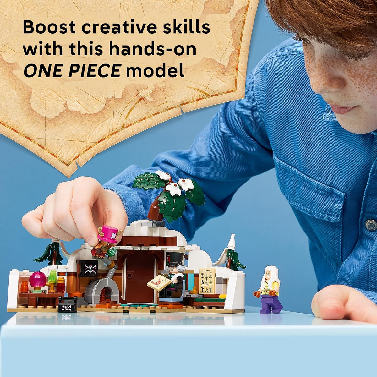 LEGO 75641  ONE PIECE Dr. Hiriluk’s Hideout – Mountain Cave Playset with Chopper & 2 Doctor Minifigures, Ages 9+