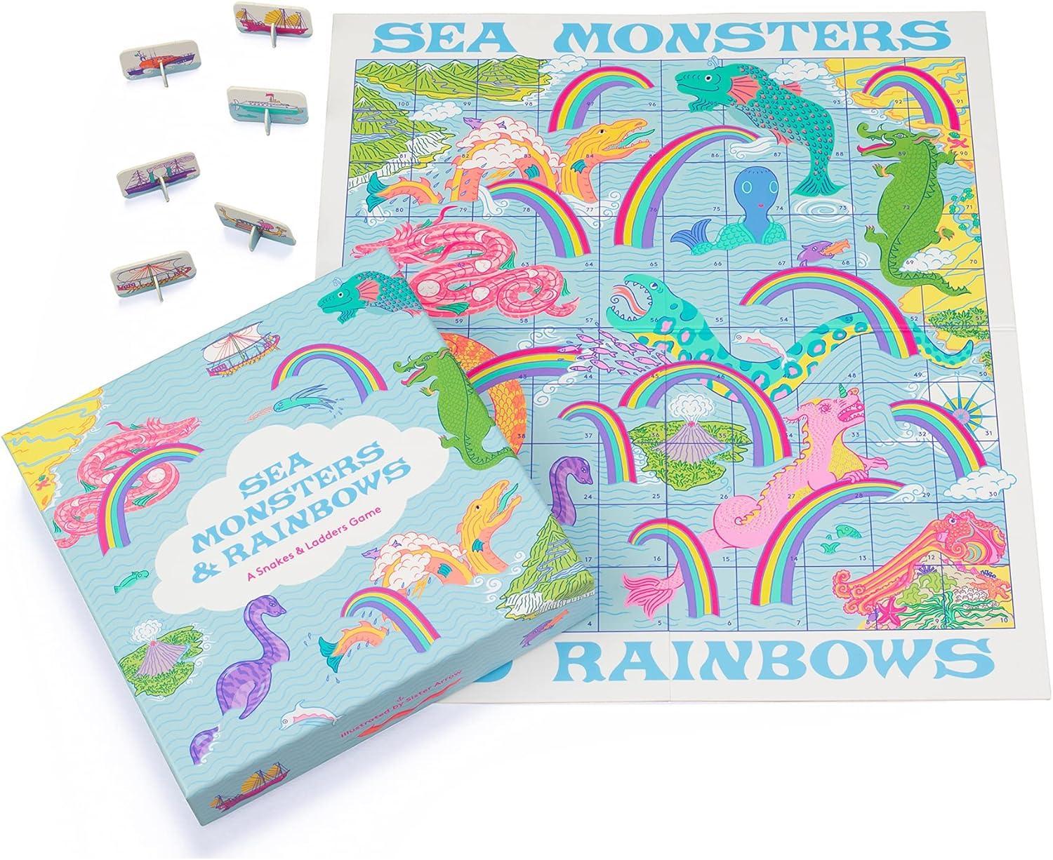 Sea Monsters & Rainbows – Chutes & Ladders Board Game - Jaiman Toys