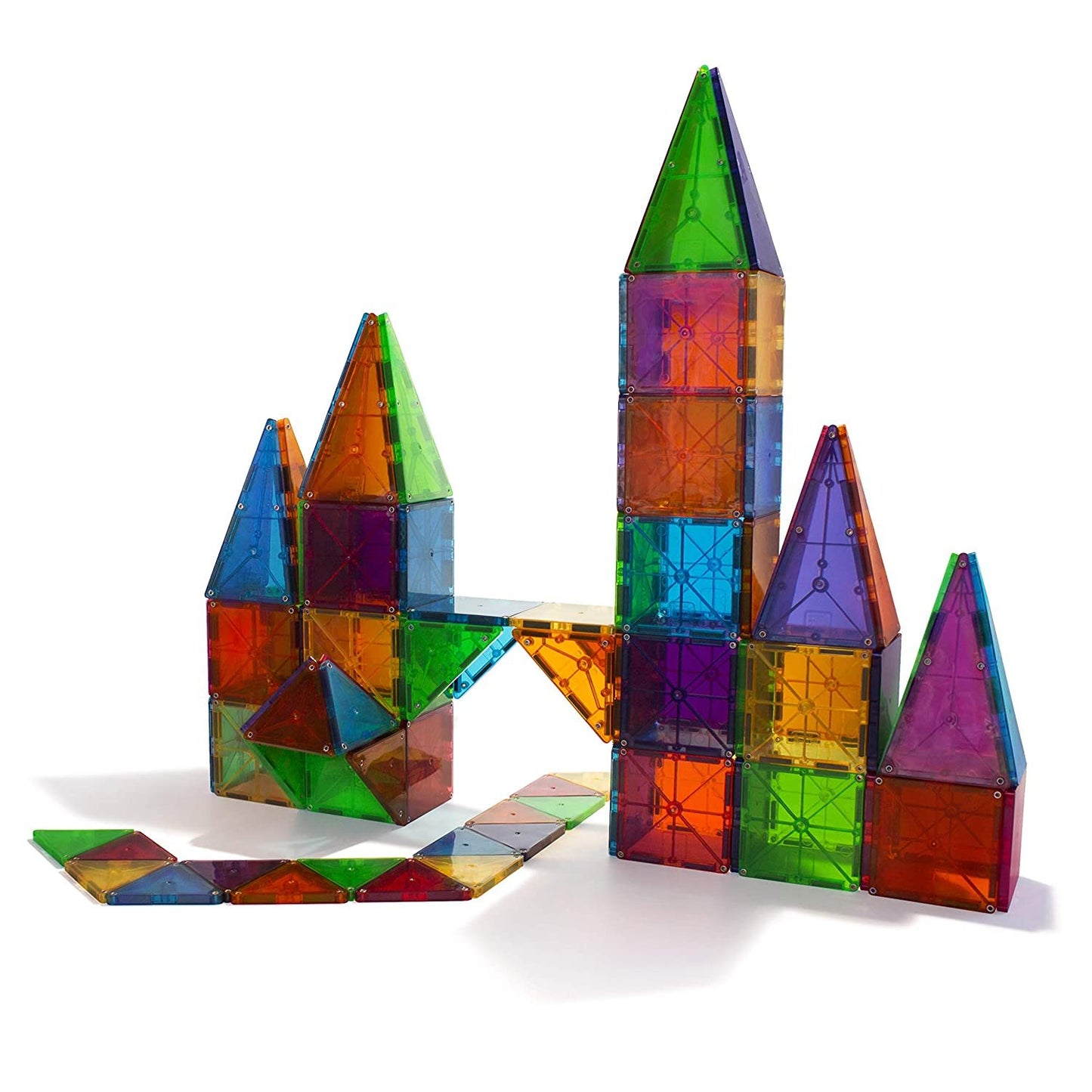 Magna-Tiles 100 Pcs Magnetic Building Toys, Multi Color