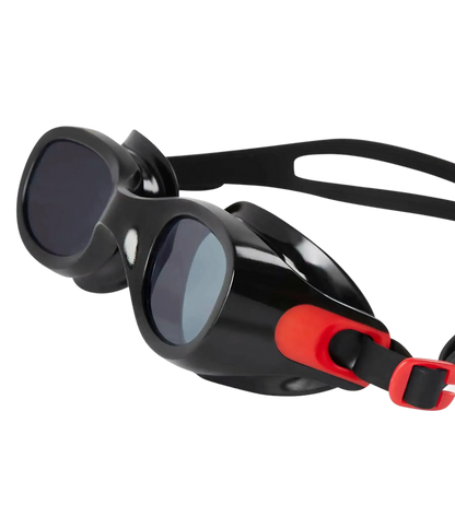 Speedo Futura Classic Adult Smoke-Lens Swim Goggles with Anti-Fog and UV Protection – Red & Smoke