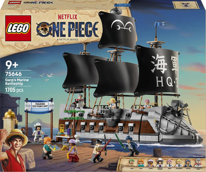 LEGO 75646 ONE PIECE Garp’s Marine Battleship – 1,705-Piece Ship Building Set with 8 Minifigures, Ages 10+